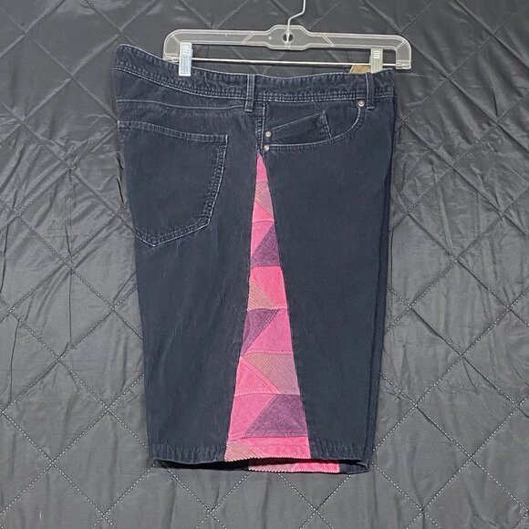 Men's Patchwork Shorts Reworked Corduroy Handmade Upcycled Boho Festival Sz. 35